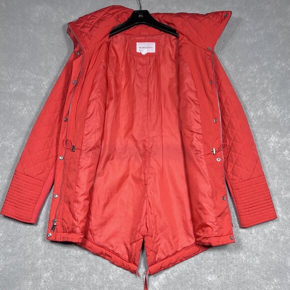 BCBGeneration Quilted Jacket Women’s Medium Orange Sportswear Full Zip Mock Neck - Picture 6 of 12